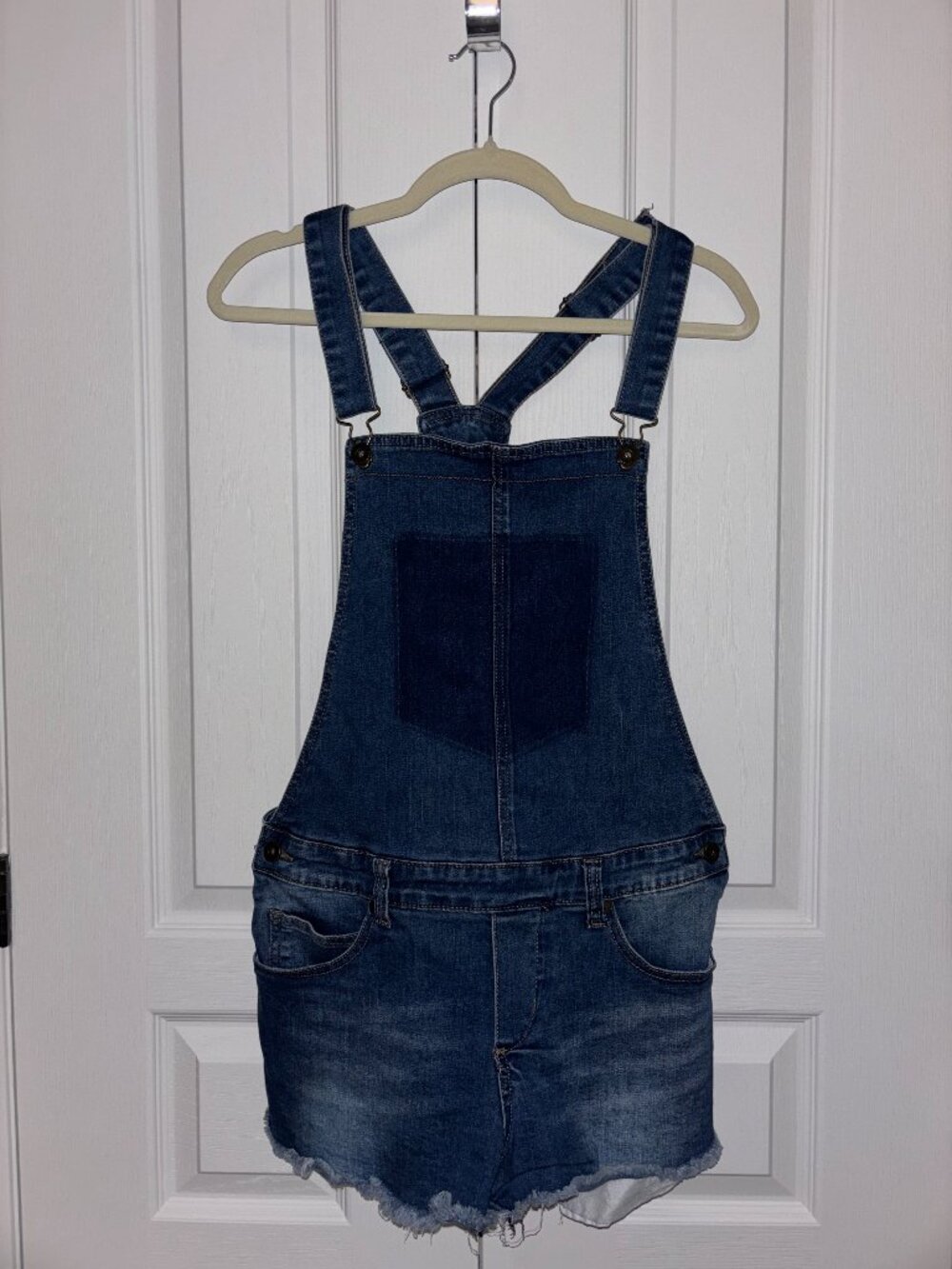 GOGO Jeans Denim Overall Shorts Blue Festival Women's Size 13